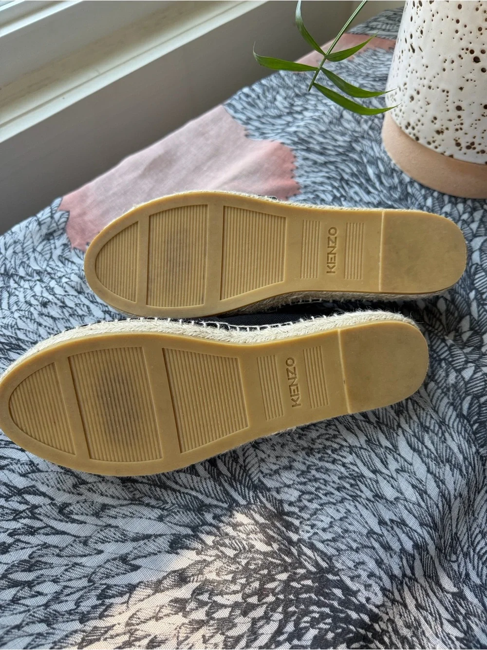 Kenzo Tiger Embroidered Espadrilles Black Made in Spain